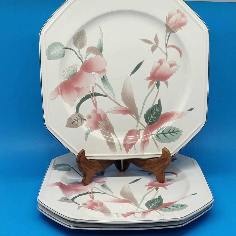 Mikasa Silk Flowers 12"  Chop Plates Serving Platters  Bundle Of 3